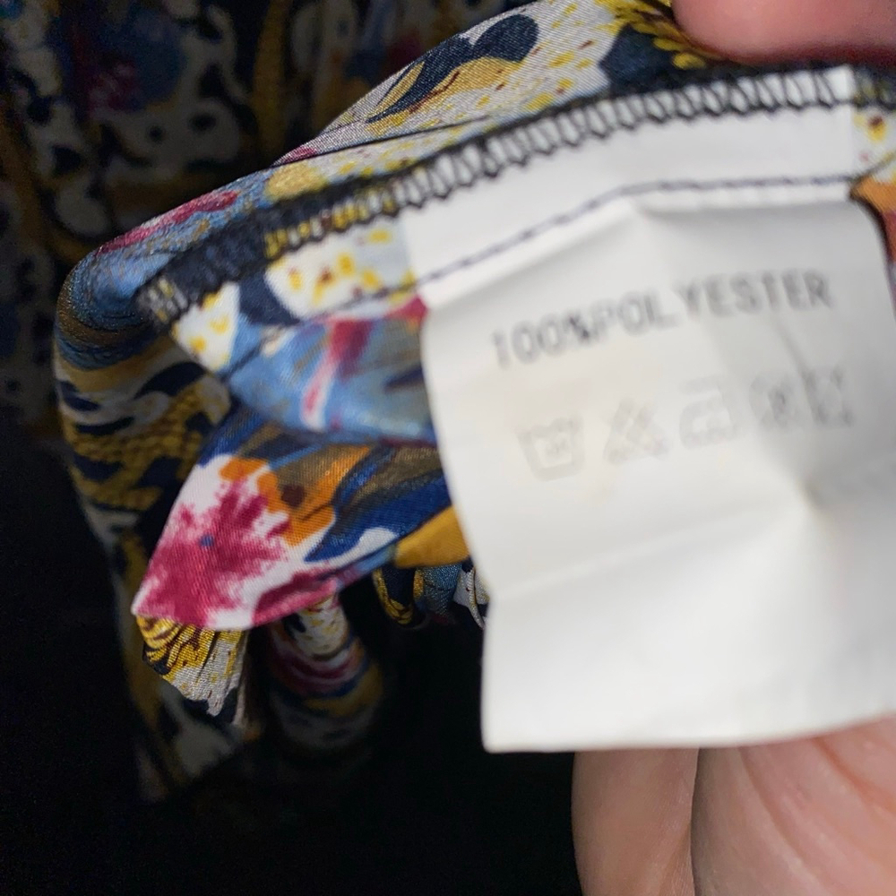 Women's Griffin Paris Versace Inspired Print Long Sleeve Midi Dress Size Large - Picture 6 of 6